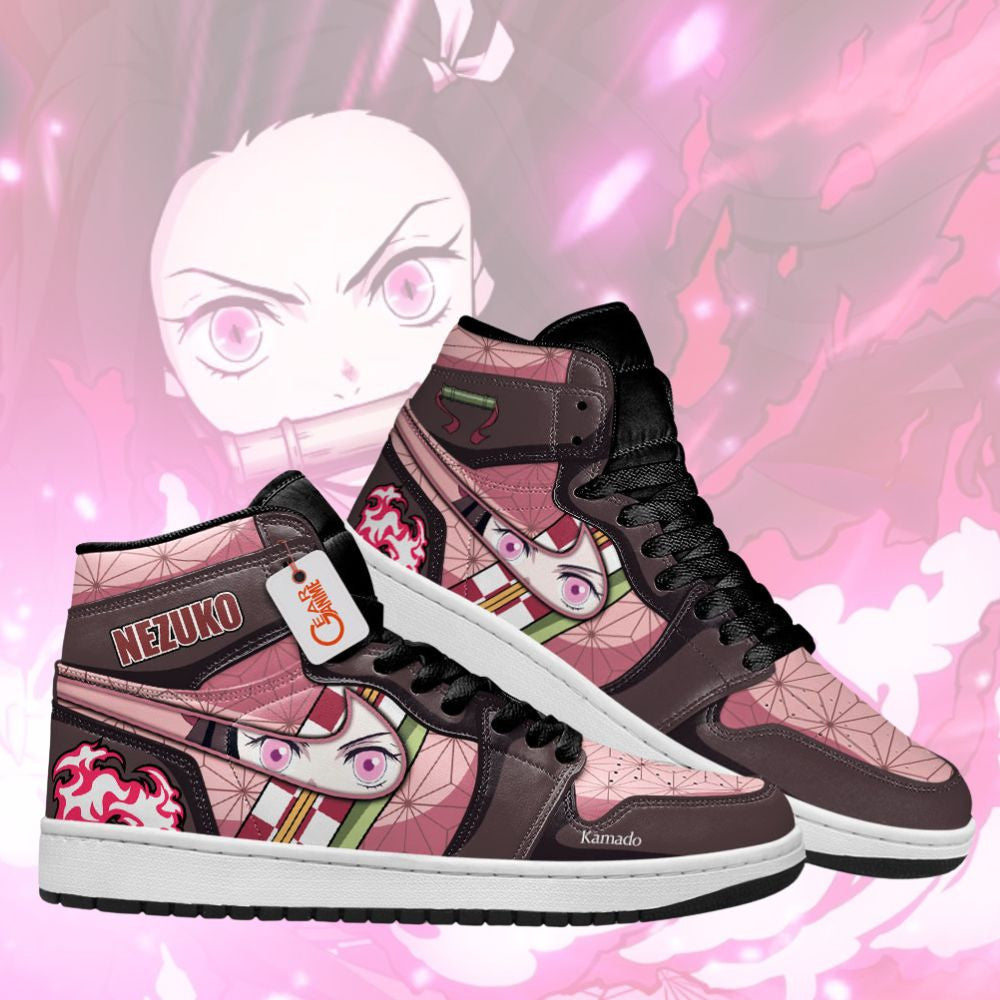 Nezuko Custom High-Top Sneakers Demon Blood Art