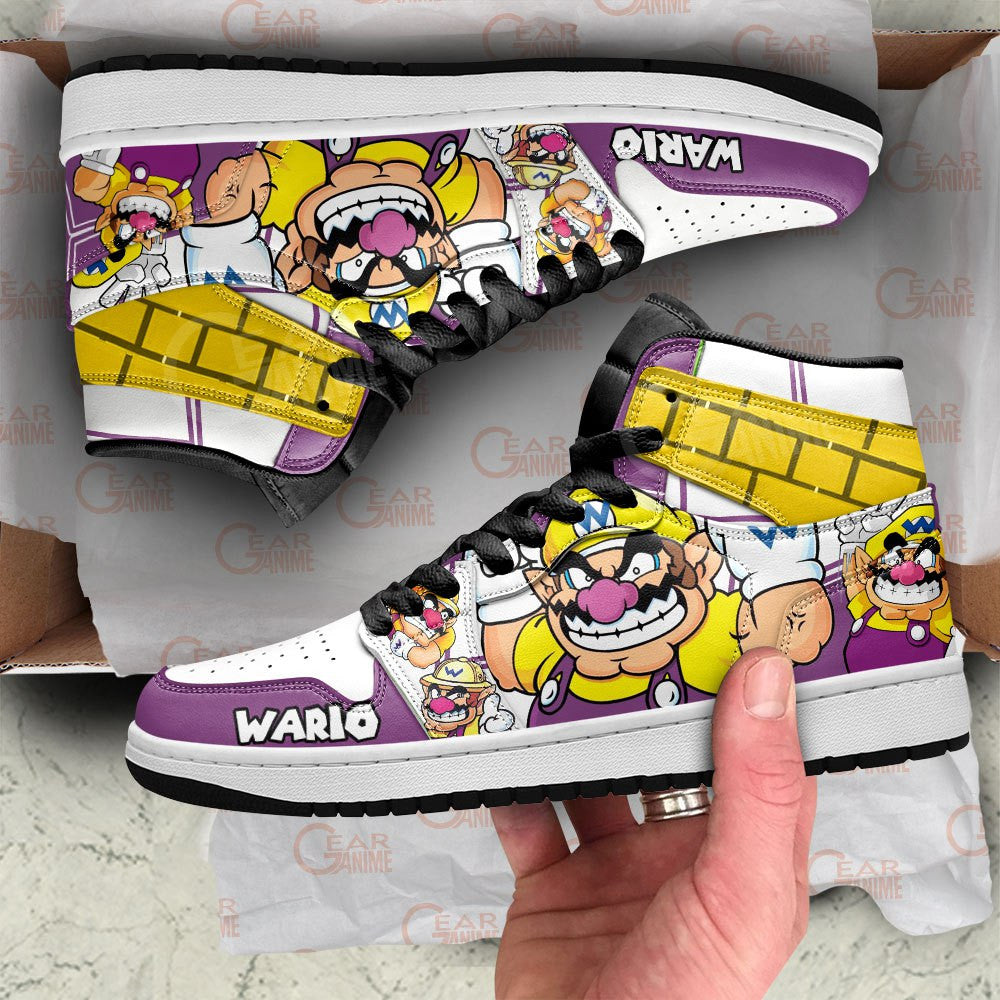 Wario High-Top Sneakers Custom Super Mario Custom Shoes