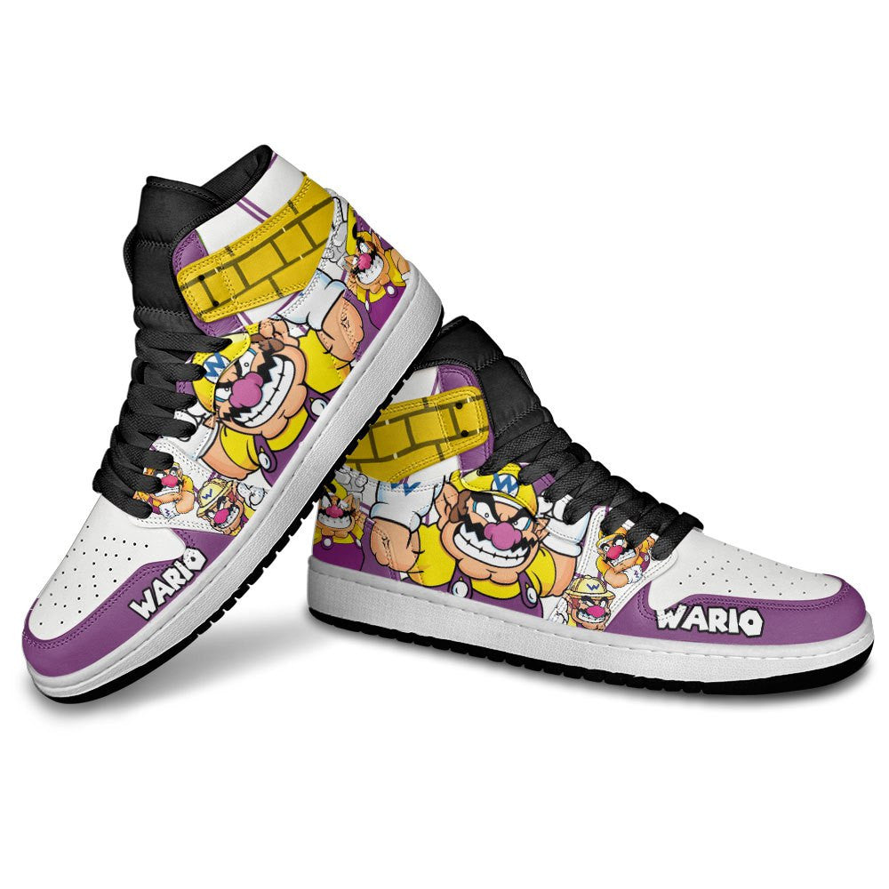 Wario High-Top Sneakers Custom Super Mario Custom Shoes
