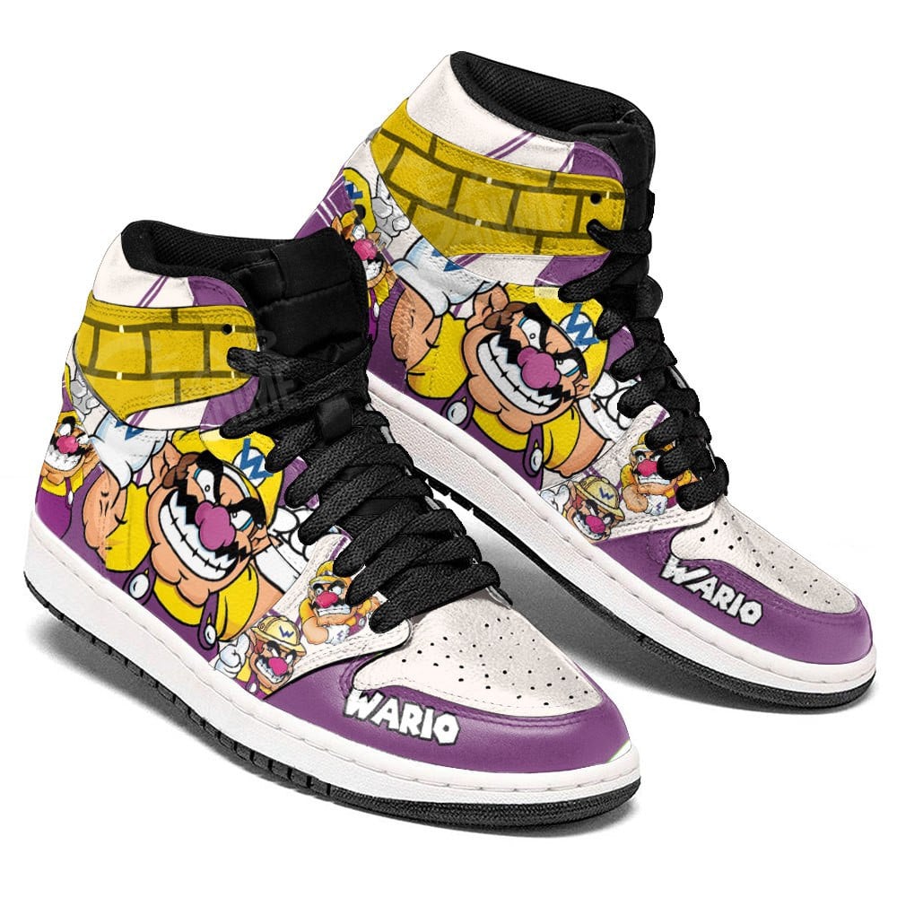 Wario High-Top Sneakers Custom Super Mario Custom Shoes