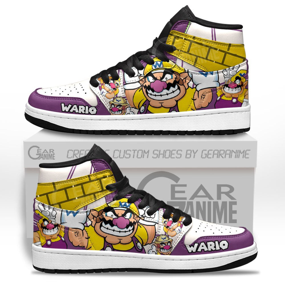 Wario High-Top Sneakers Custom Super Mario Custom Shoes