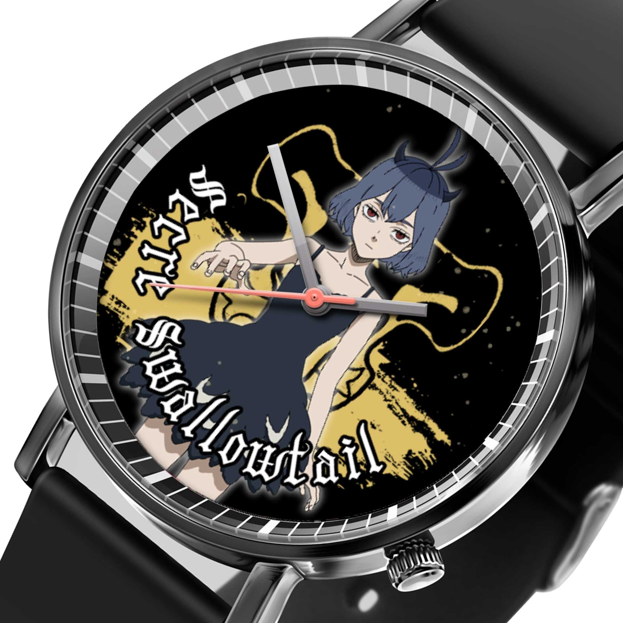 Secre Swallowtail Leather Band Wrist Watch