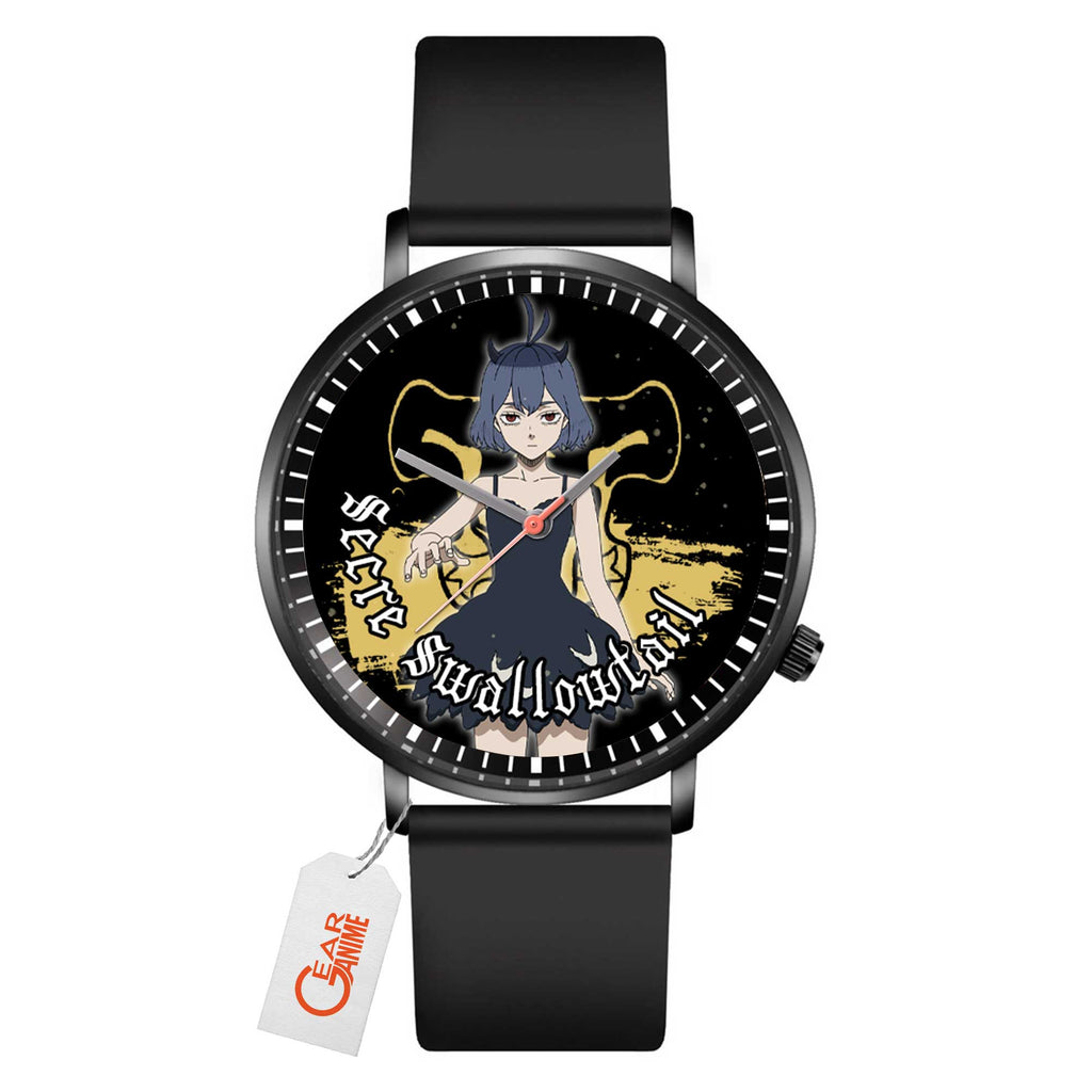 Secre Swallowtail Leather Band Wrist Watch