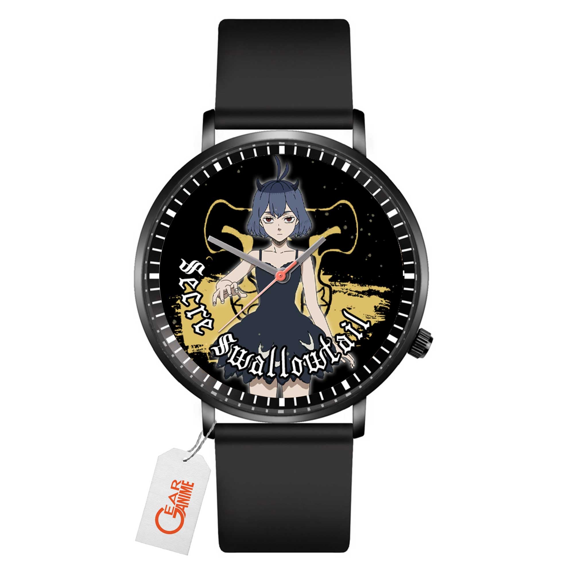 Secre Swallowtail Leather Band Wrist Watch