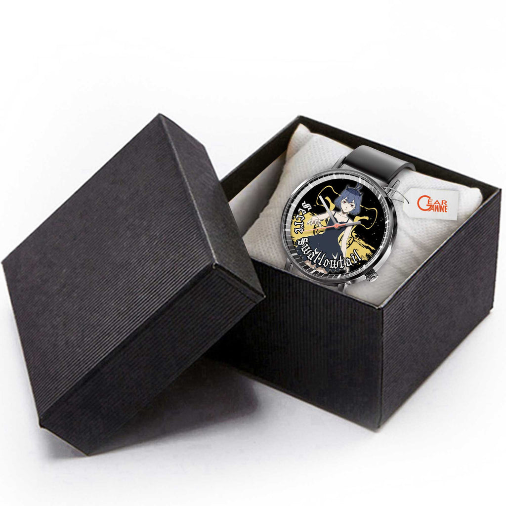Secre Swallowtail Leather Band Wrist Watch