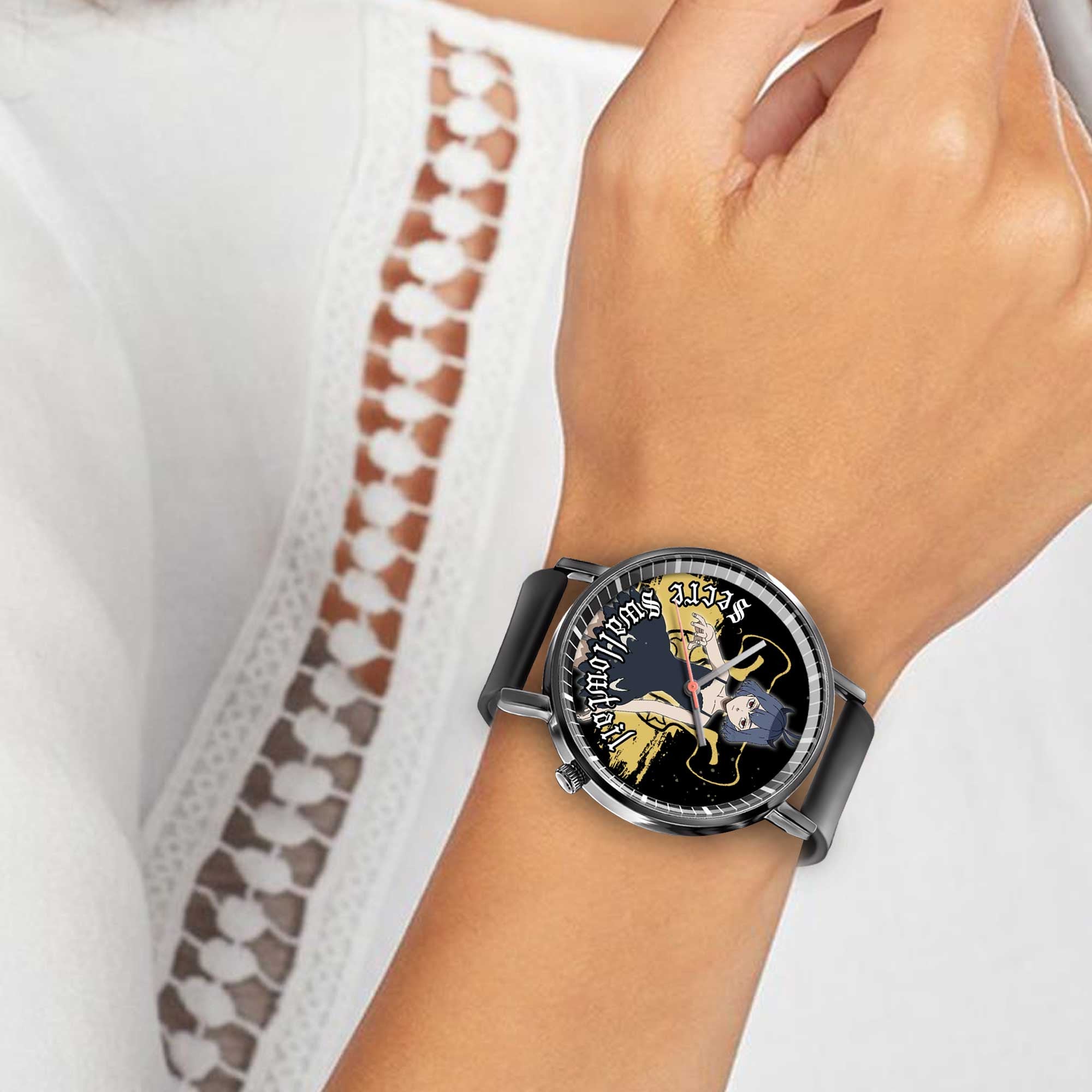 Secre Swallowtail Leather Band Wrist Watch