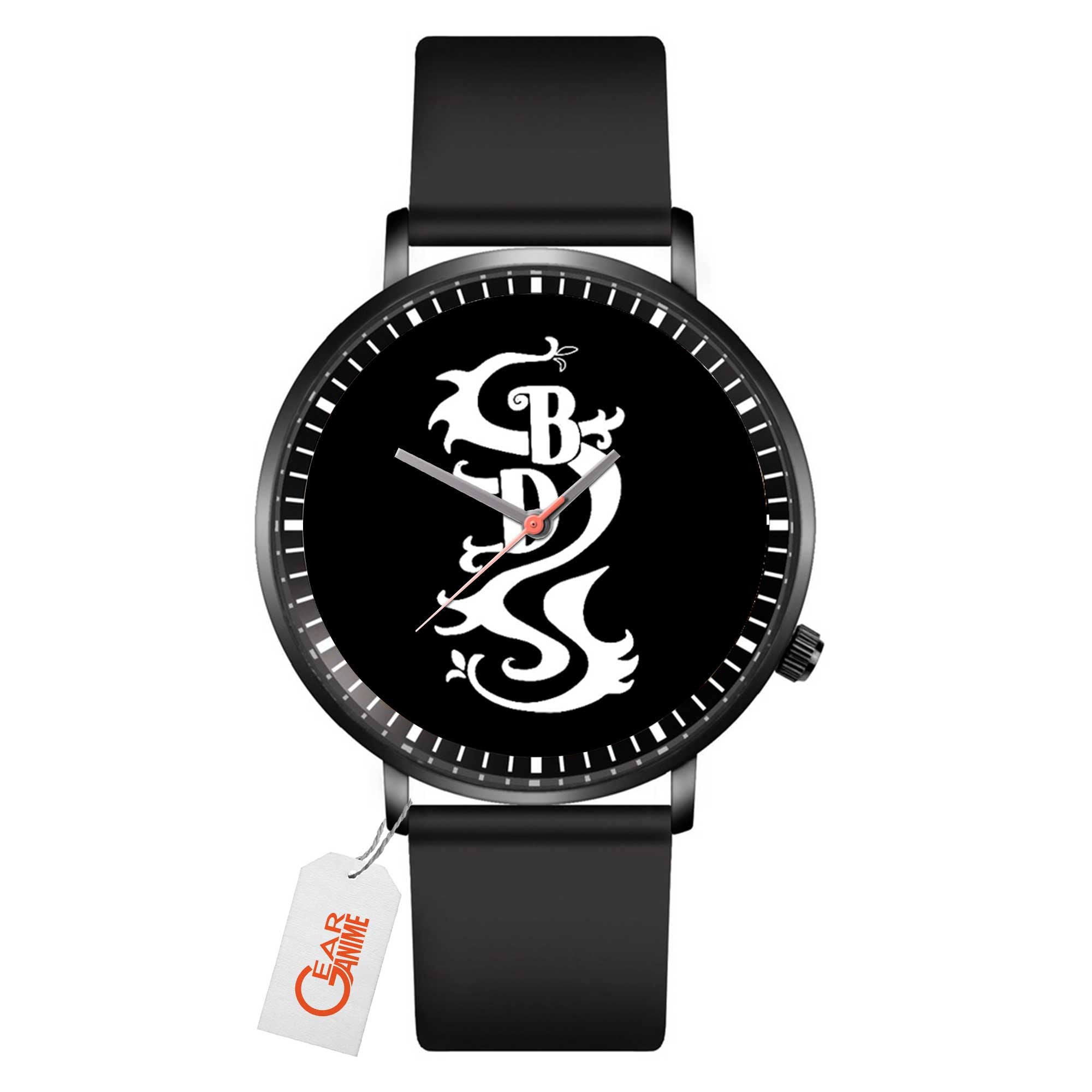 Black Dragon Leather Band Wrist Watch