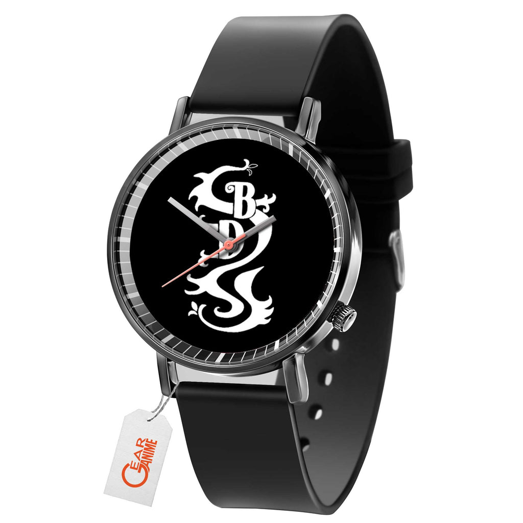 Black Dragon Leather Band Wrist Watch