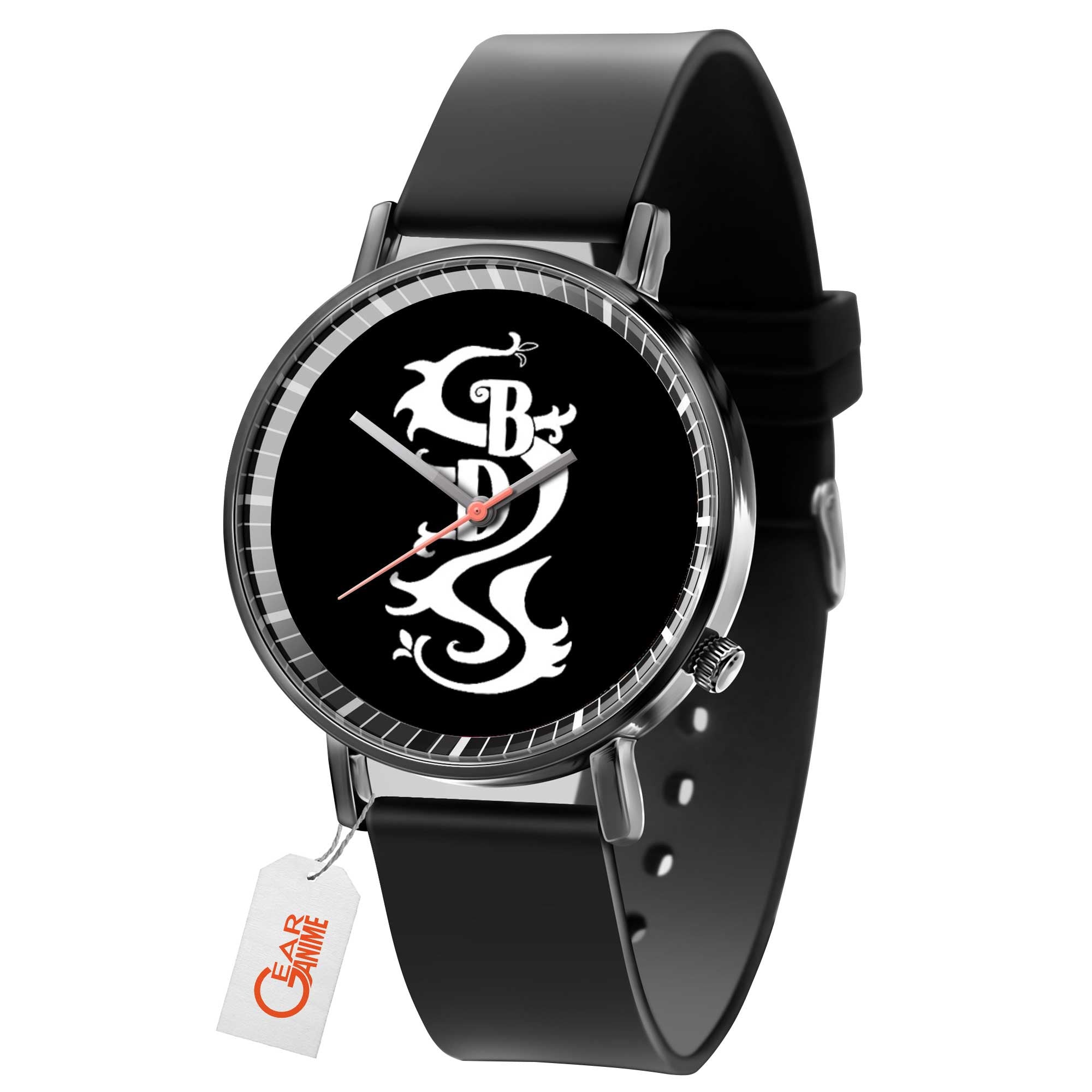Black Dragon Leather Band Wrist Watch
