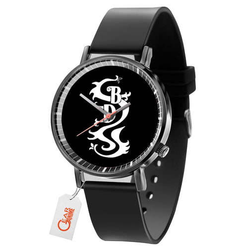 Black Dragon Leather Band Wrist Watch
