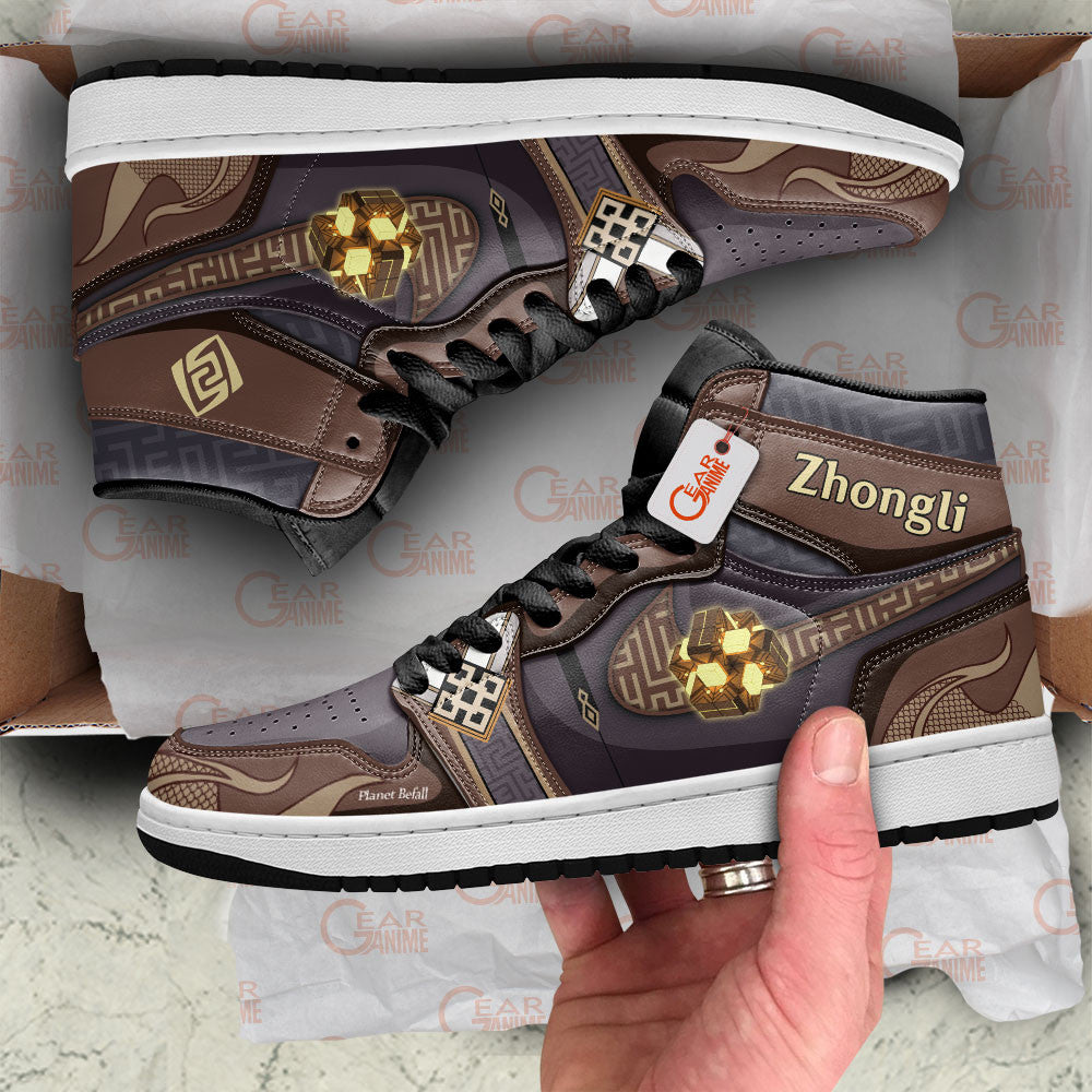 Zhongli High-Top Sneakers Custom Genshin Impact Shoes