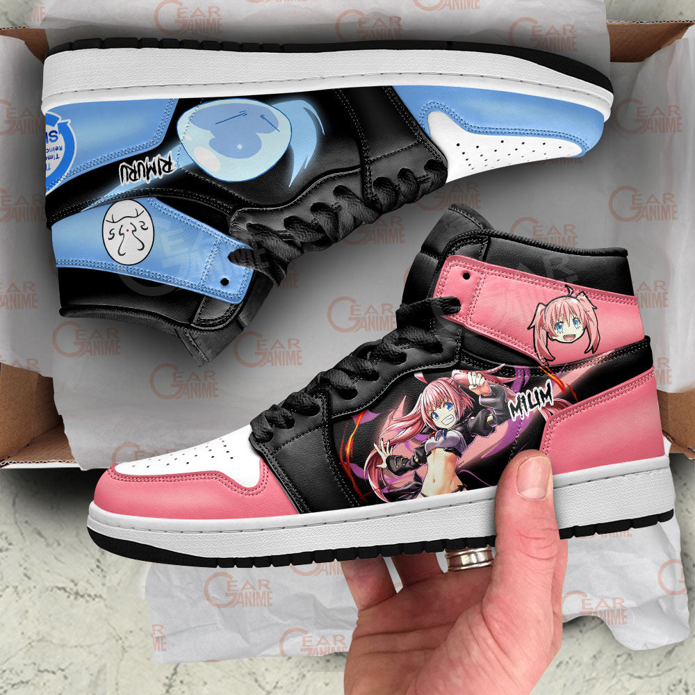 Rimuru Tempest and Milim Nava Custom High-Top Sneakers That Time I Got Reincarnated As A Slime