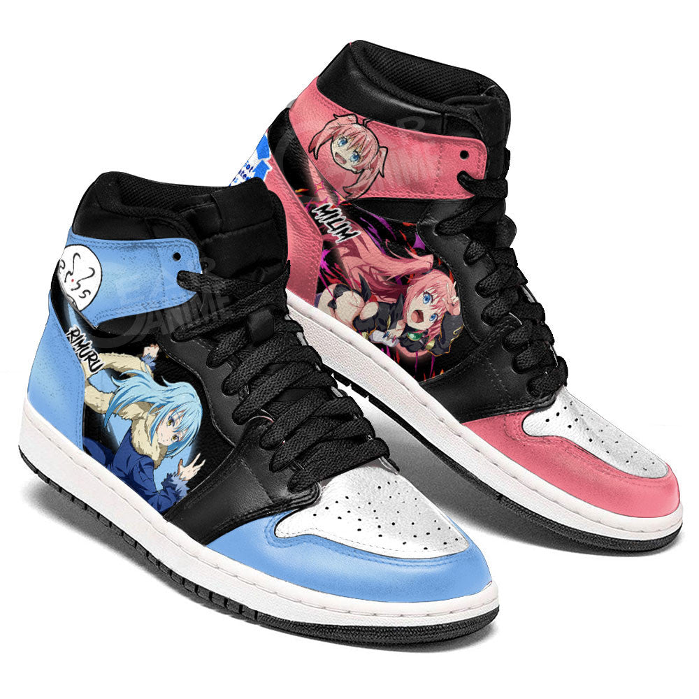 Rimuru Tempest and Milim Nava Custom High-Top Sneakers That Time I Got Reincarnated As A Slime