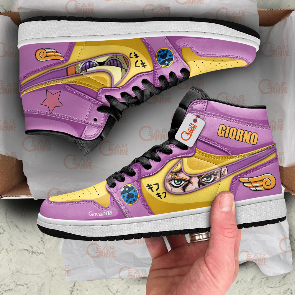 Giorno Giovanna Custom High-Top Sneakers - Personalized Name