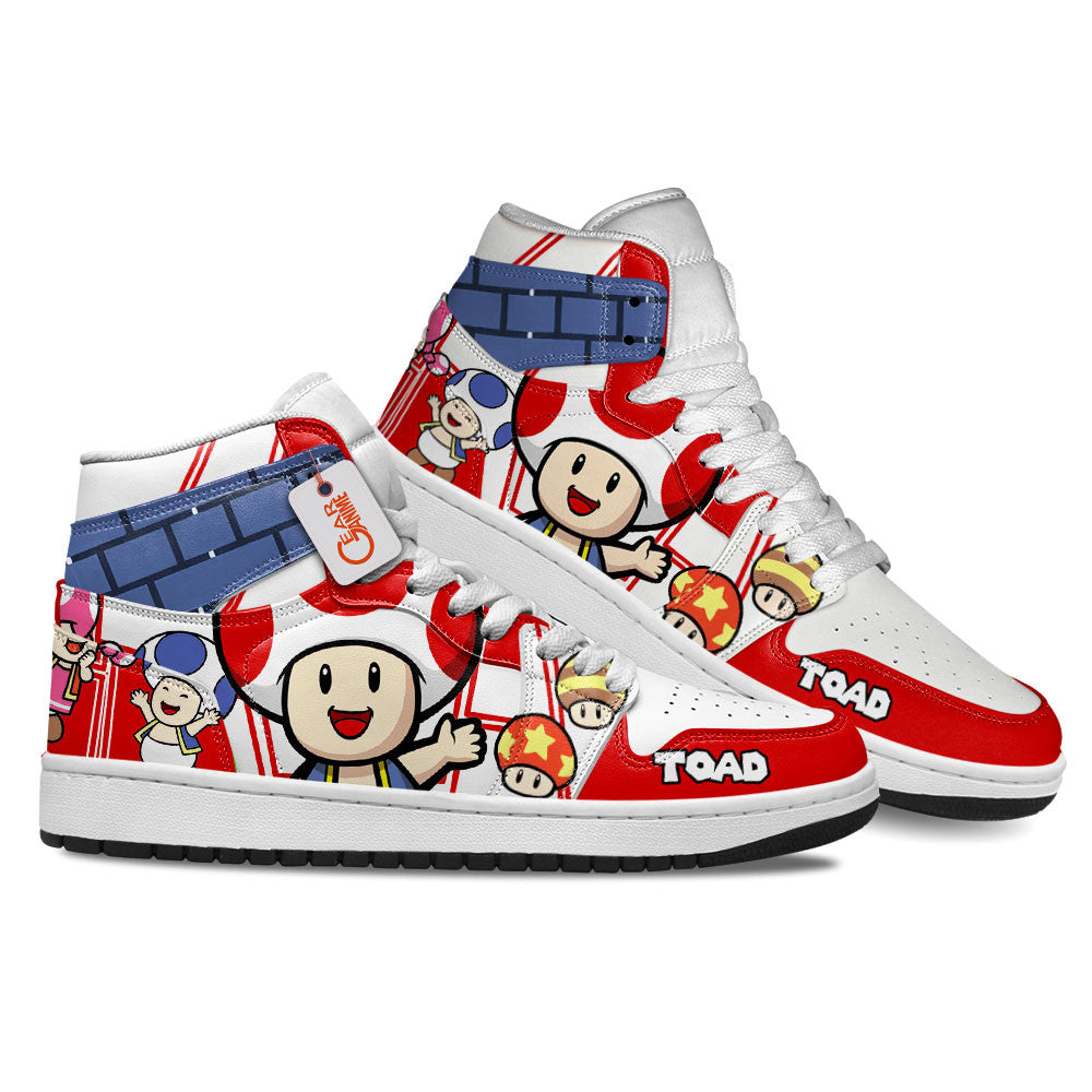 Toad High-Top Sneakers Custom Super Mario Custom Shoes