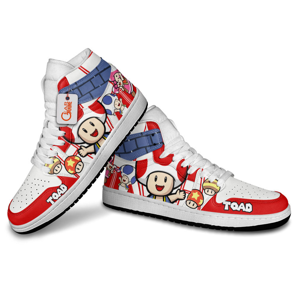 Toad High-Top Sneakers Custom Super Mario Custom Shoes