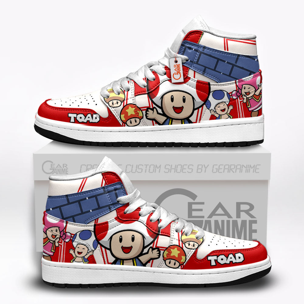 Toad High-Top Sneakers Custom Super Mario Custom Shoes