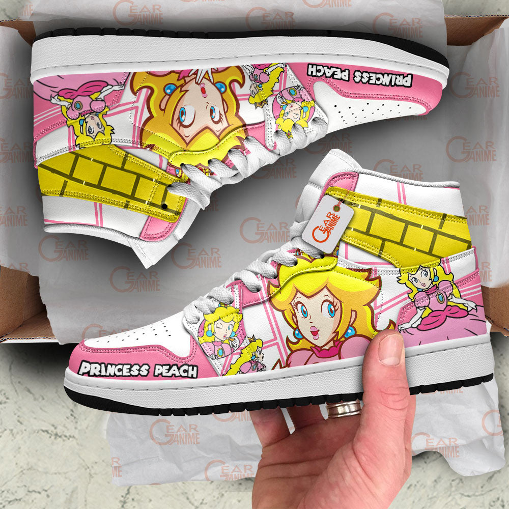 Princess Peach High-Top Sneakers Custom Super Mario Custom Shoes