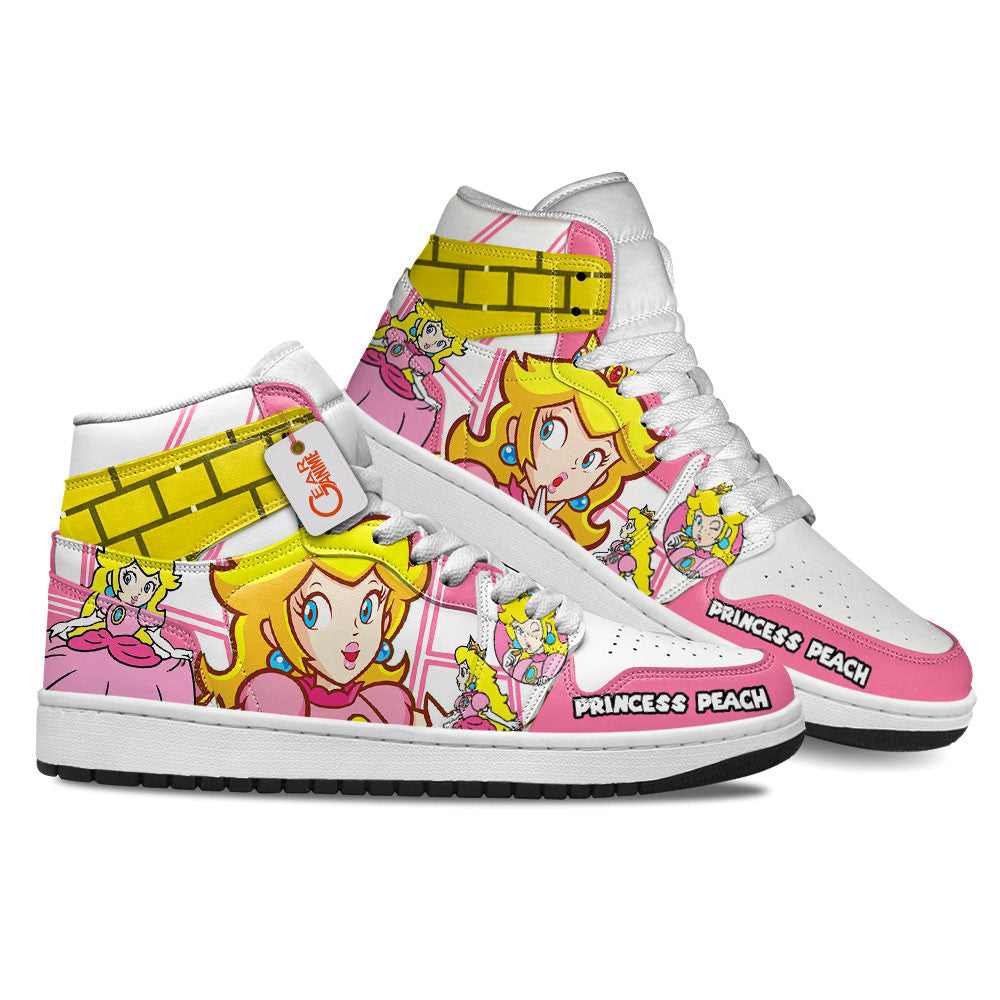 Princess Peach High-Top Sneakers Custom Super Mario Custom Shoes