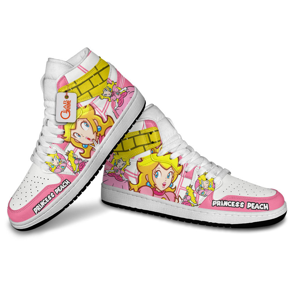 Princess Peach High-Top Sneakers Custom Super Mario Custom Shoes