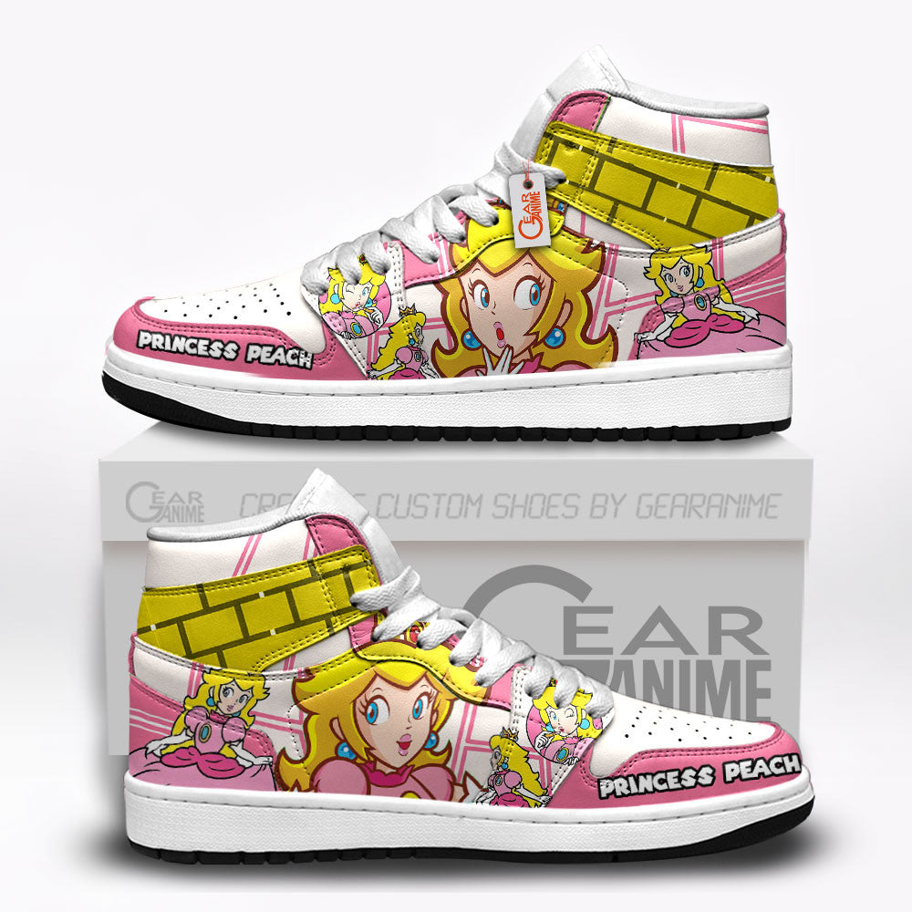 Princess Peach High-Top Sneakers Custom Super Mario Custom Shoes