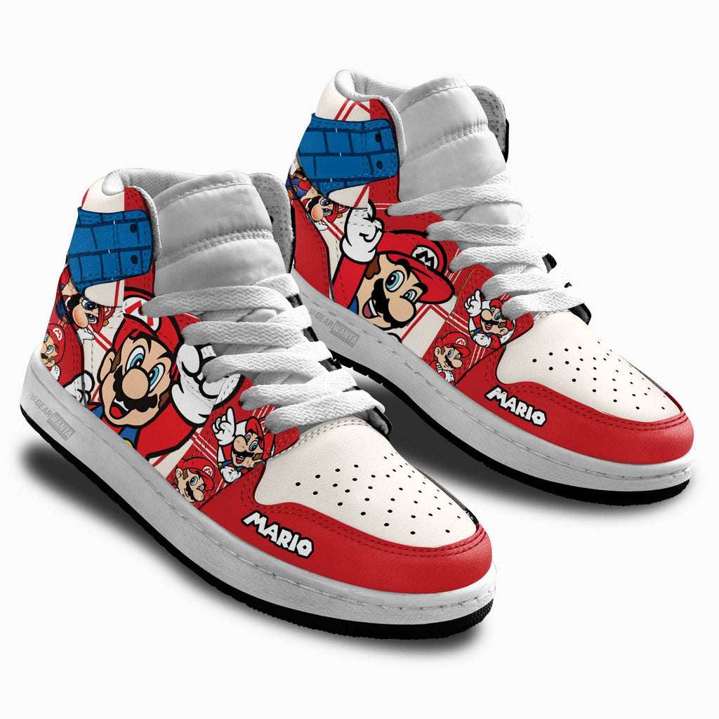 Mario Kids High-Top Sneakers Custom Custom