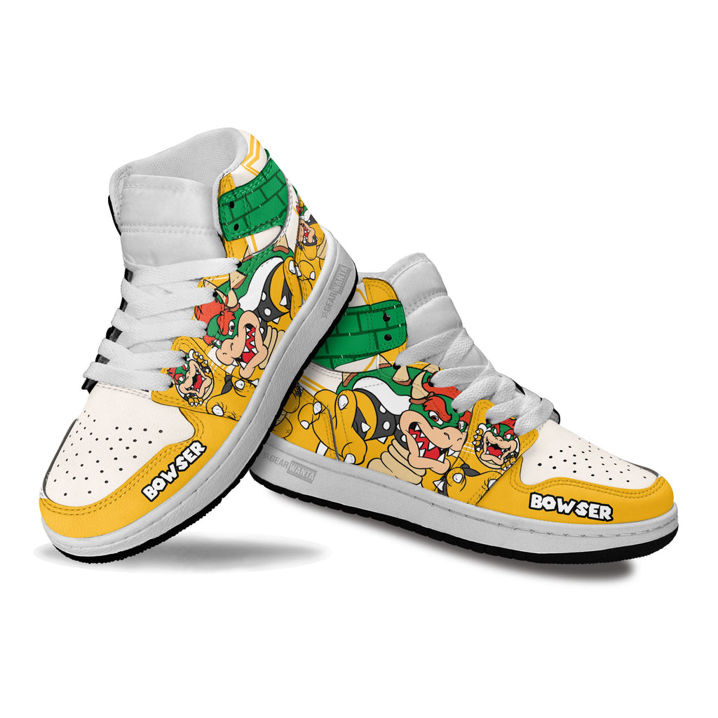 Super Mario Bowser Kids High-Top Sneakers Custom Shoes