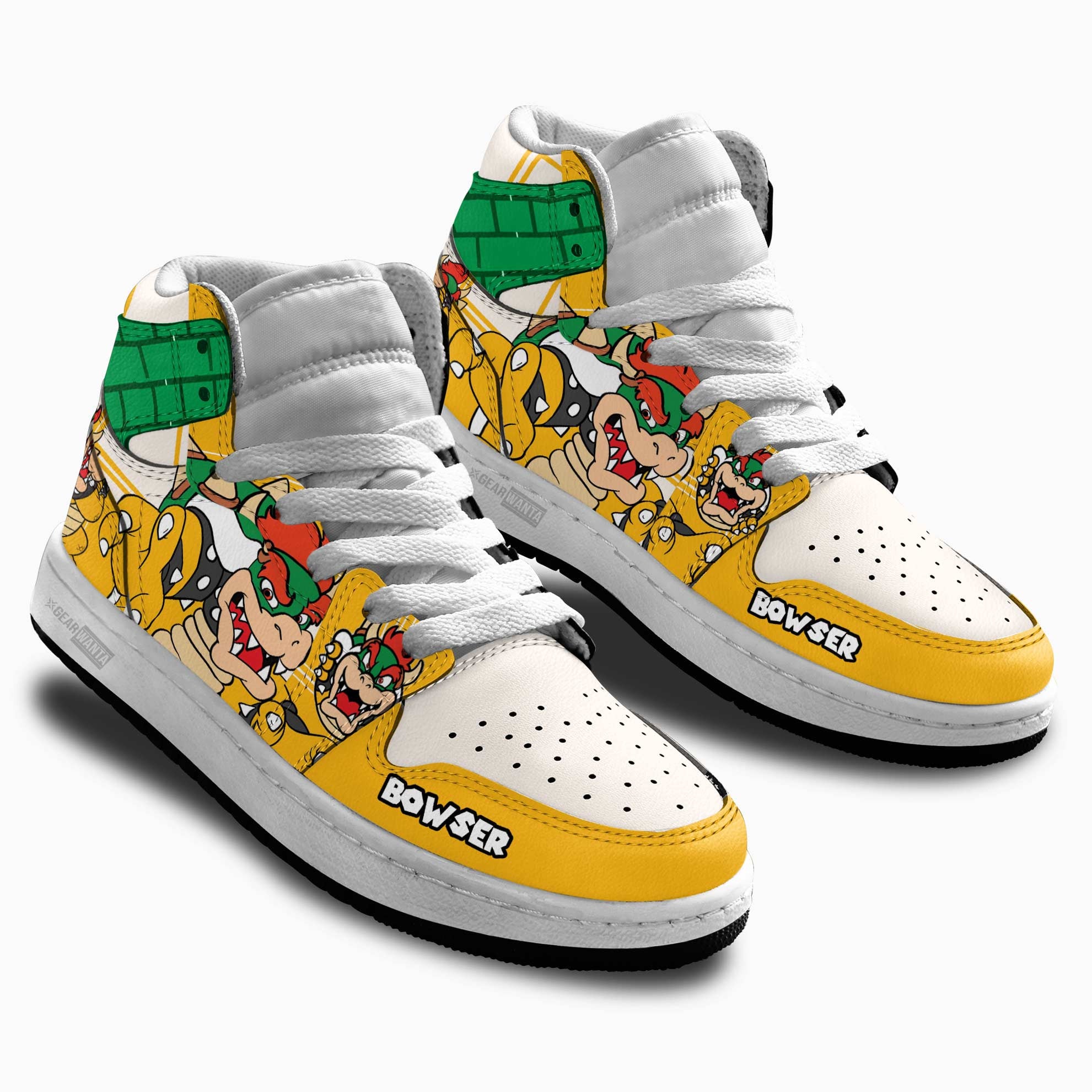 Super Mario Bowser Kids High-Top Sneakers Custom Shoes