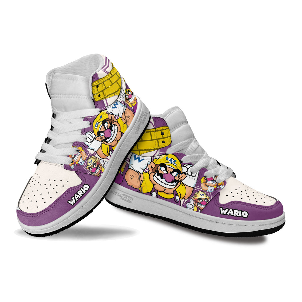 Wario Kids High-Top Sneakers Custom Custom