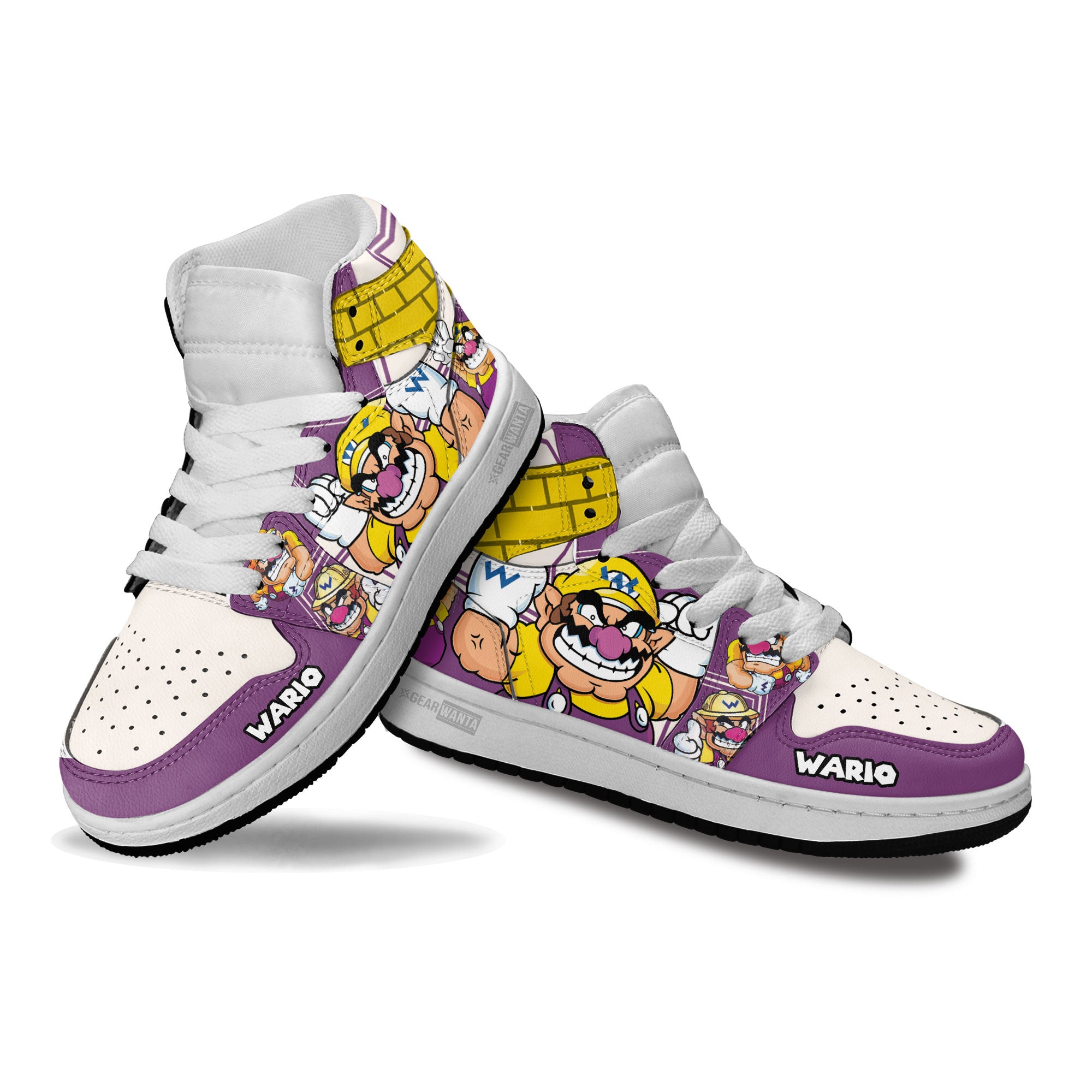 Wario Kids High-Top Sneakers Custom Custom