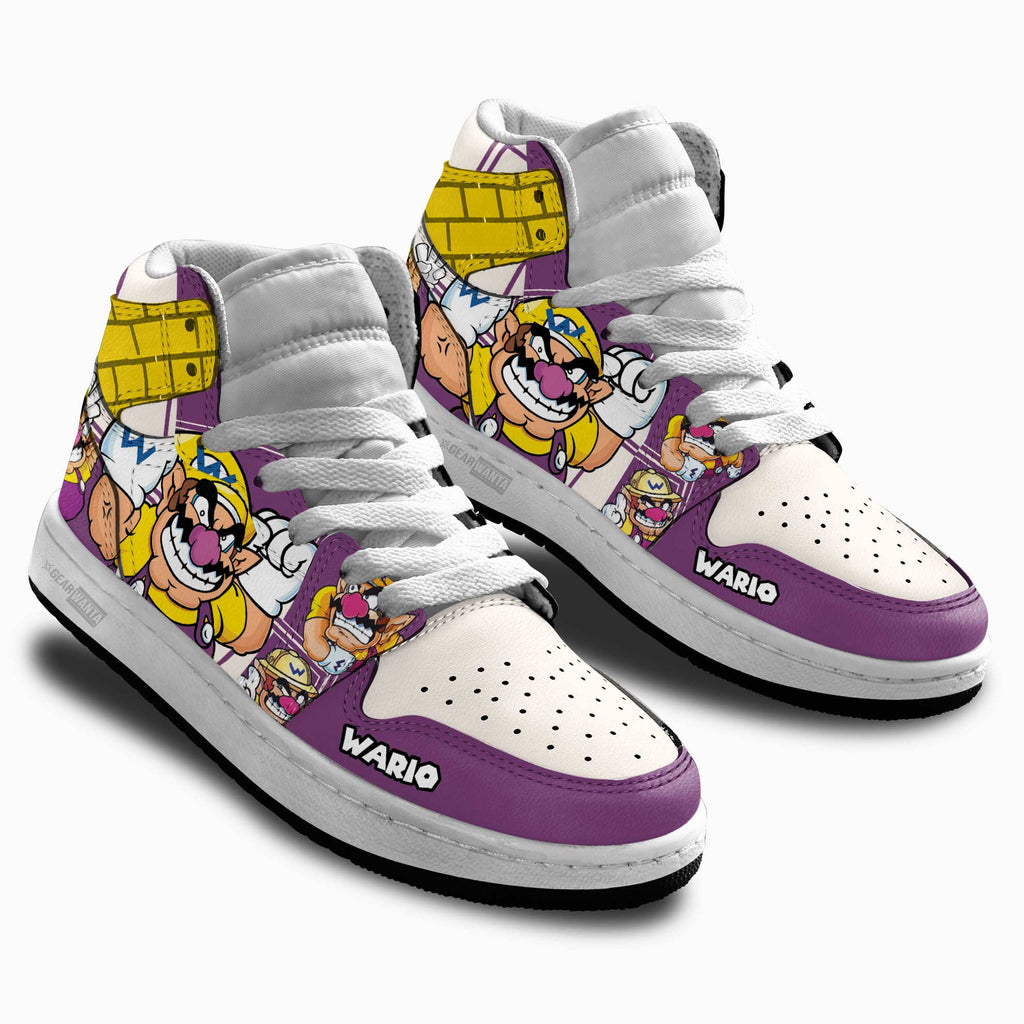 Wario Kids High-Top Sneakers Custom Custom
