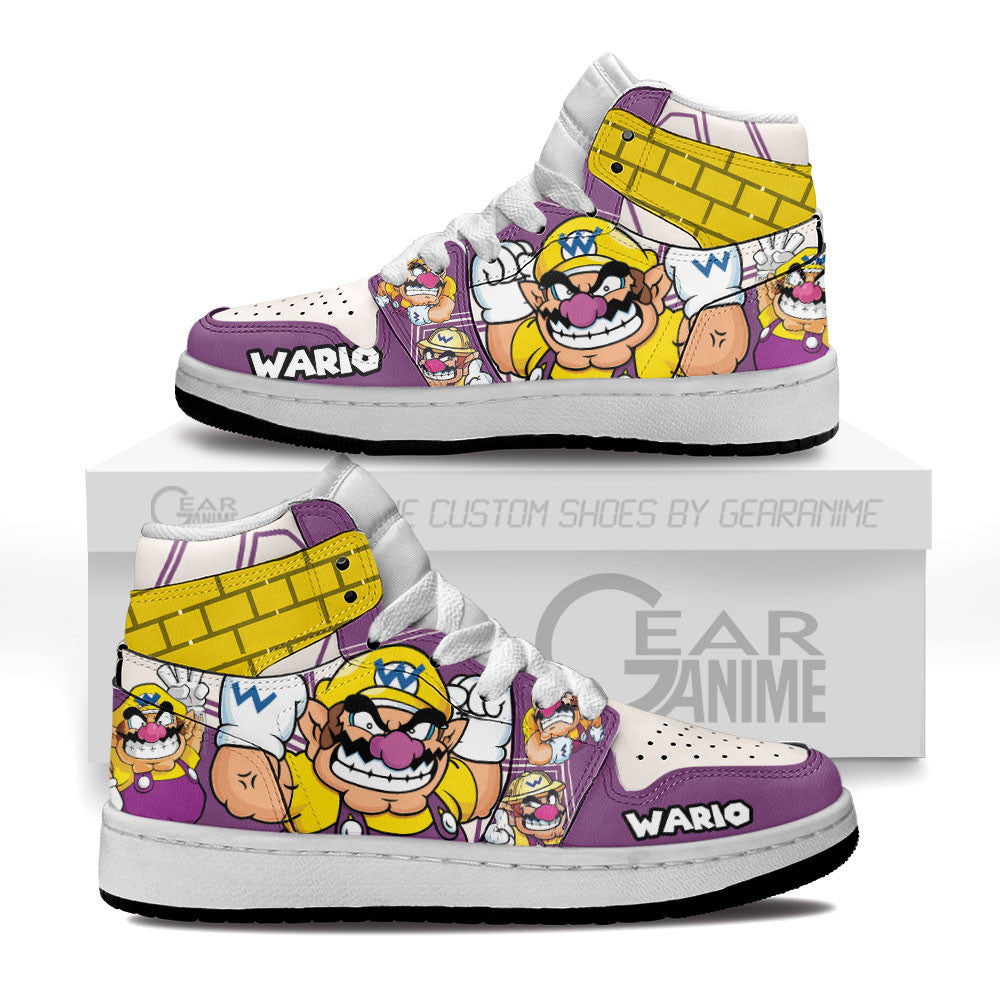 Wario Kids High-Top Sneakers Custom Custom