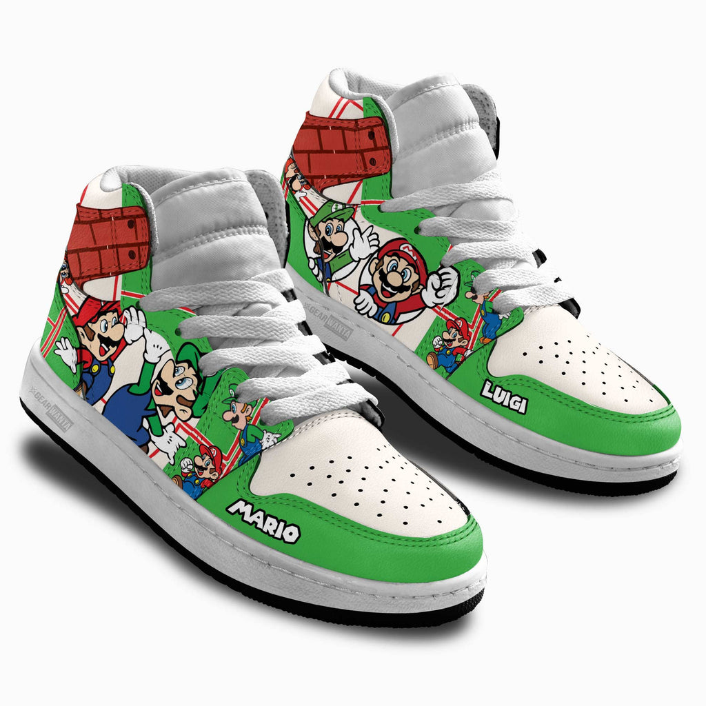 Mario and Luigi Kids High-Top Sneakers Custom Custom
