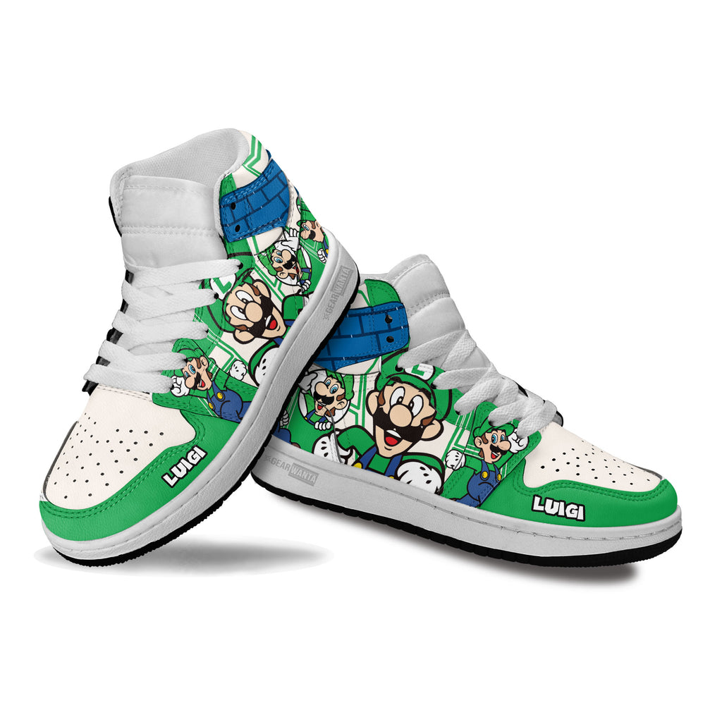 Luigi Kids High-Top Sneakers Custom Custom