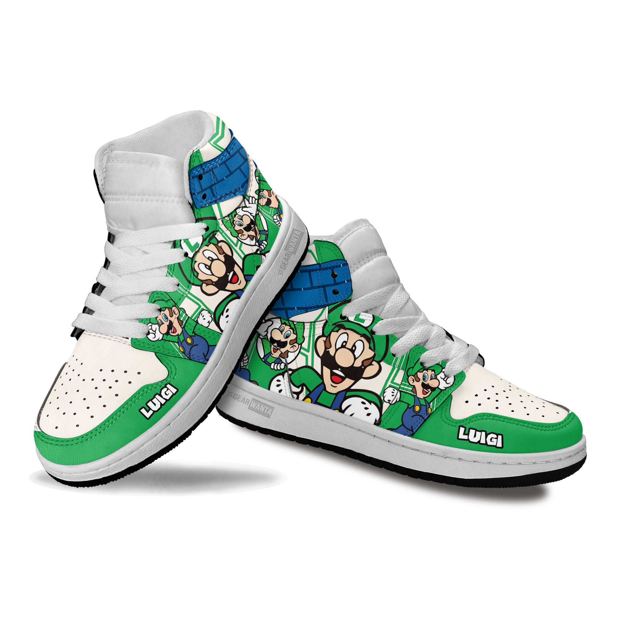 Luigi Kids High-Top Sneakers Custom Custom