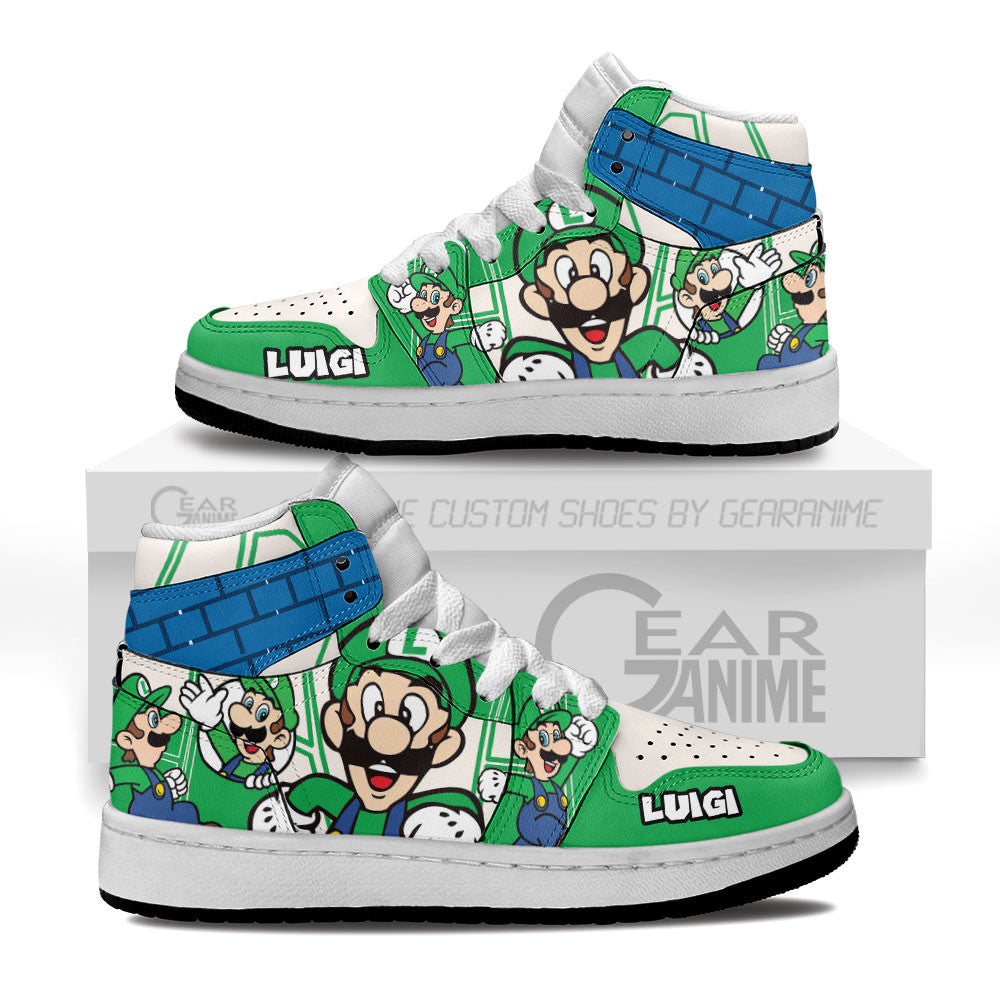 Luigi Kids High-Top Sneakers Custom Custom
