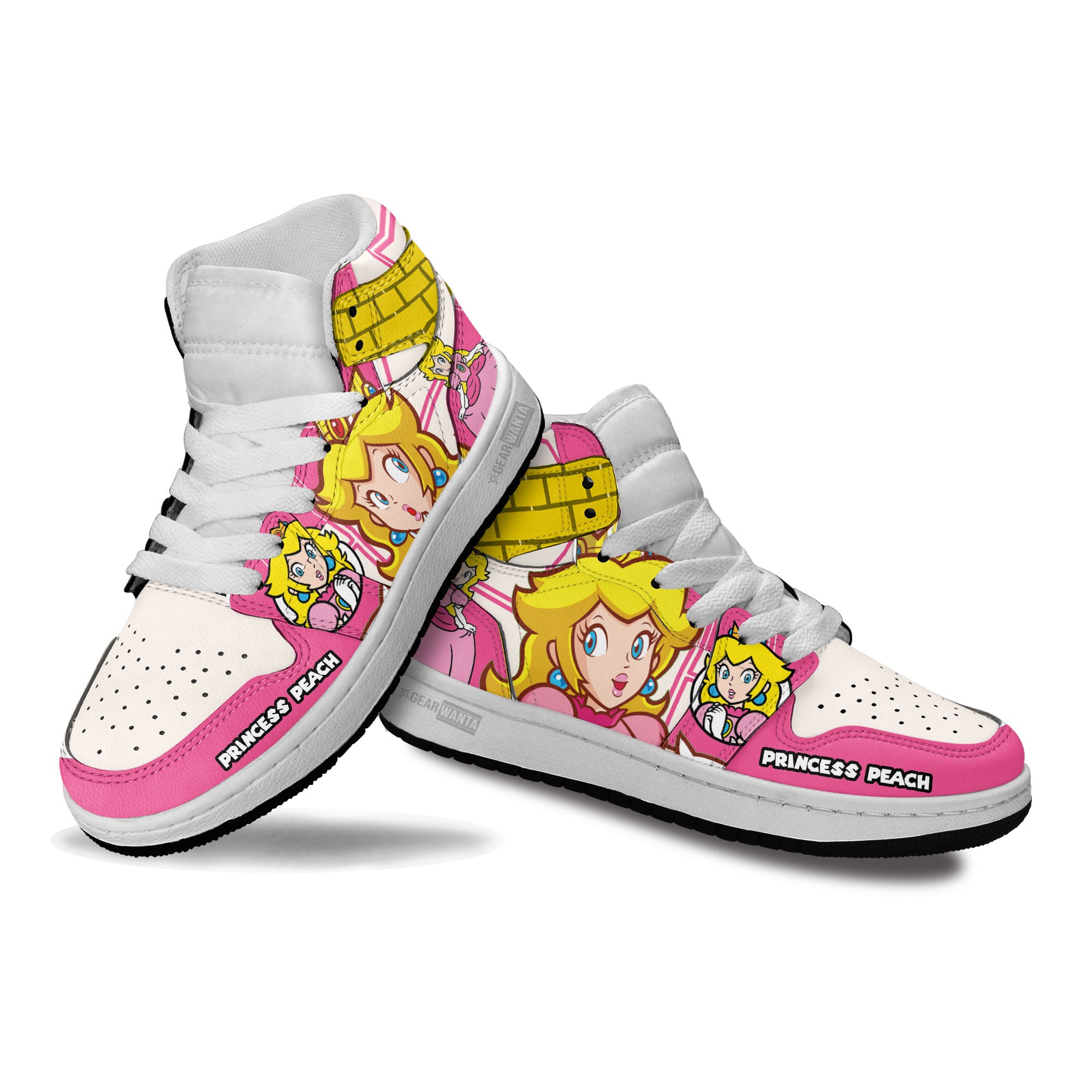 Princess Peach Kids High-Top Sneakers Custom Custom
