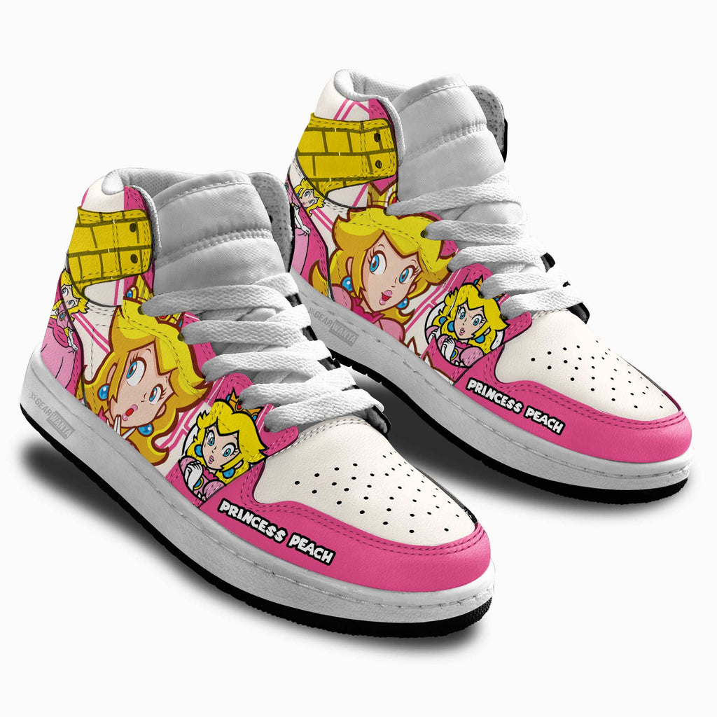 Princess Peach Kids High-Top Sneakers Custom Custom