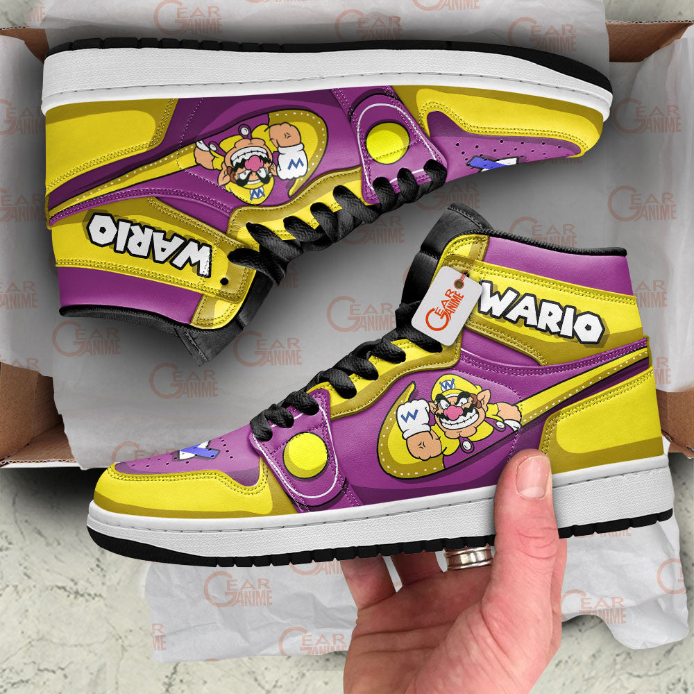 Wario High-Top Sneakers Custom Super Mario