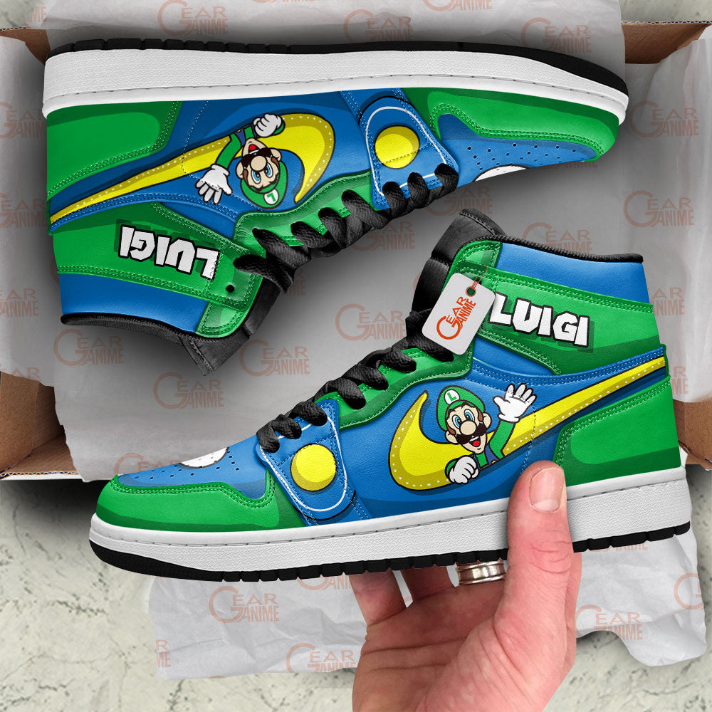 Luigi High-Top Sneakers Custom Super Mario