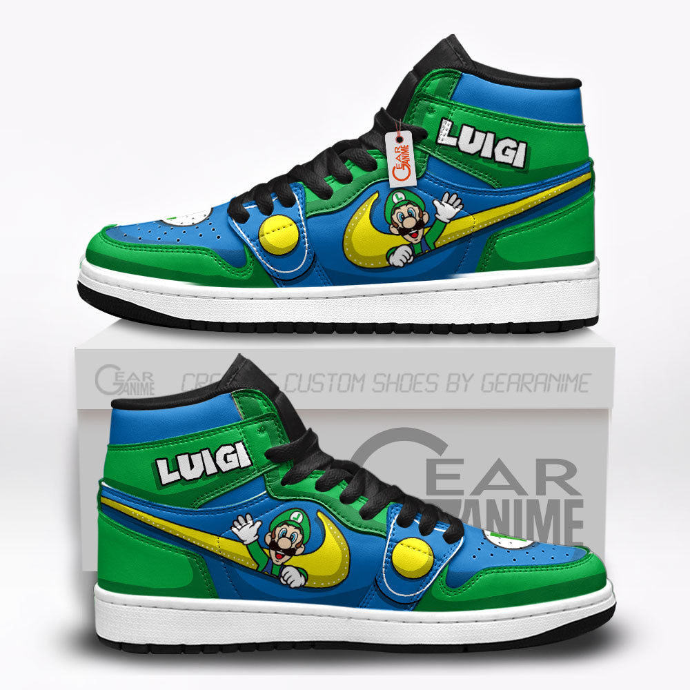 Luigi High-Top Sneakers Custom Super Mario