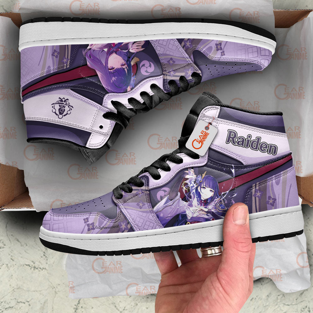 Raiden Shogun Custom Genshin Impact High-Top Sneakers Custom
