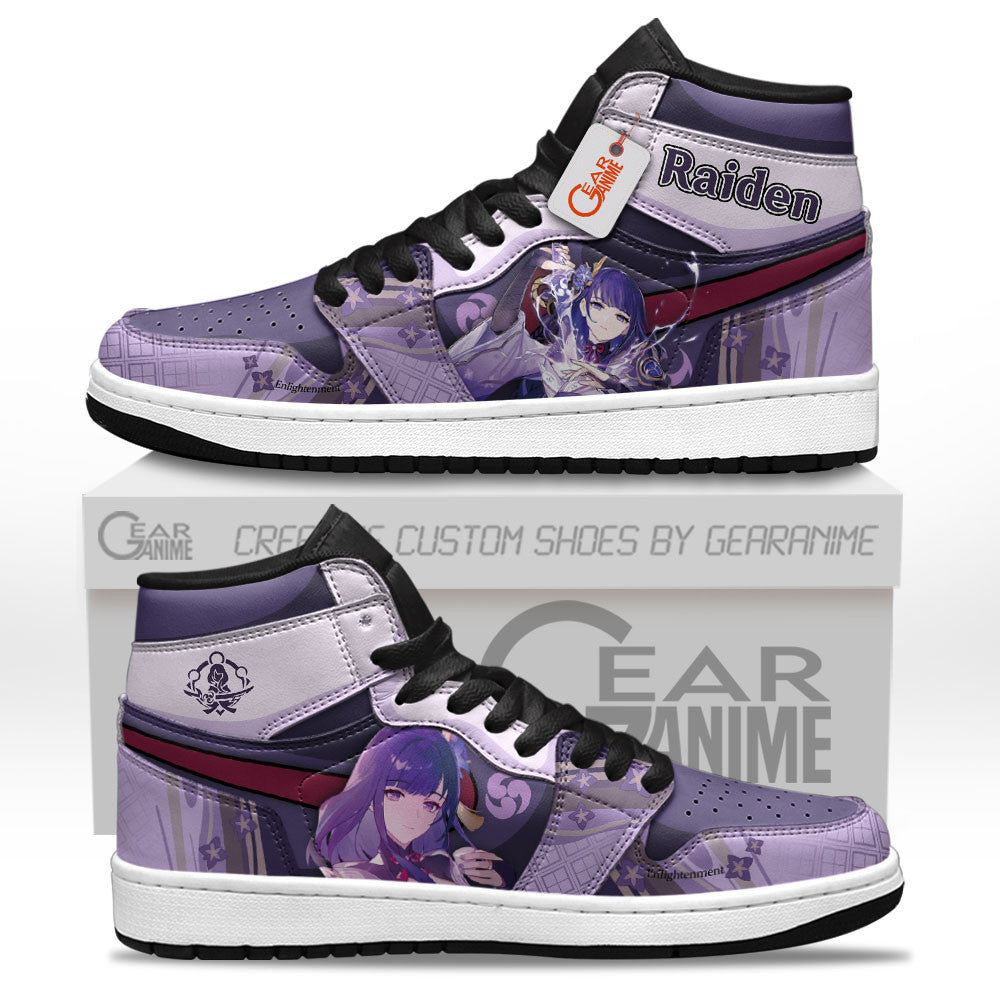 Raiden Shogun Custom Genshin Impact High-Top Sneakers Custom