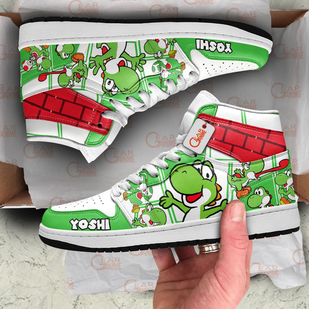 Yoshi High-Top Sneakers Custom Super Mario Custom Shoes
