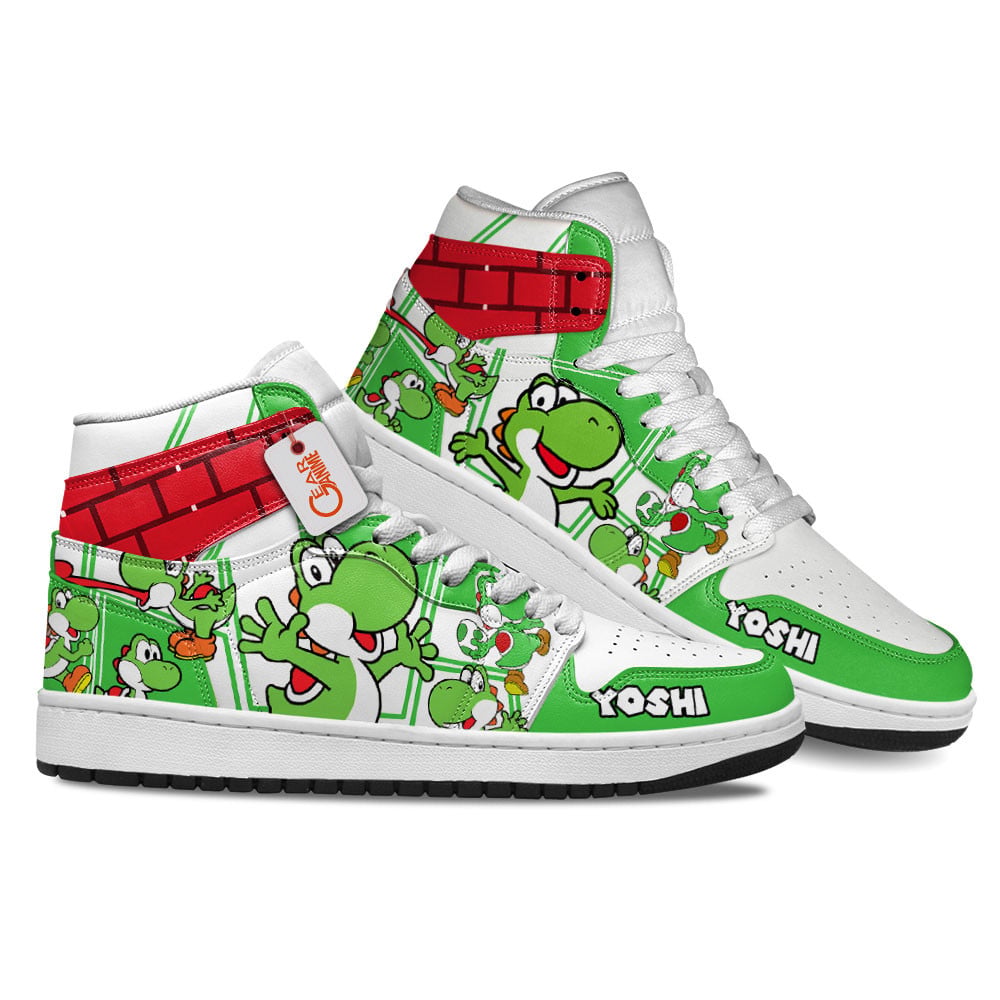 Yoshi High-Top Sneakers Custom Super Mario Custom Shoes
