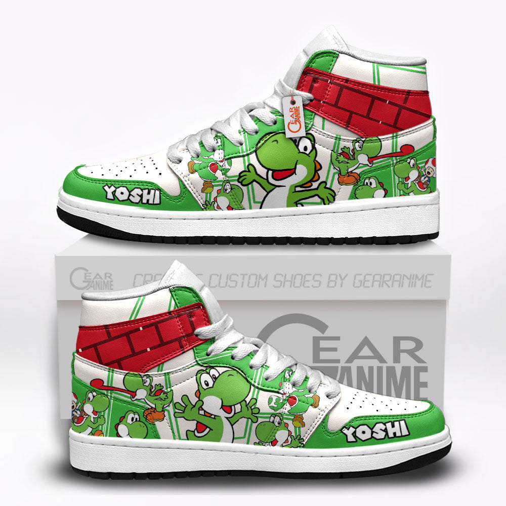 Yoshi High-Top Sneakers Custom Super Mario Custom Shoes