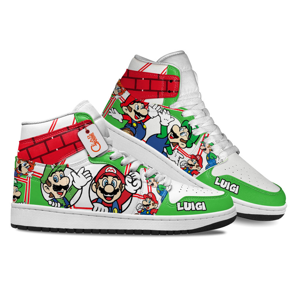 Mario and Luigi High-Top Sneakers Custom Super Mario Game