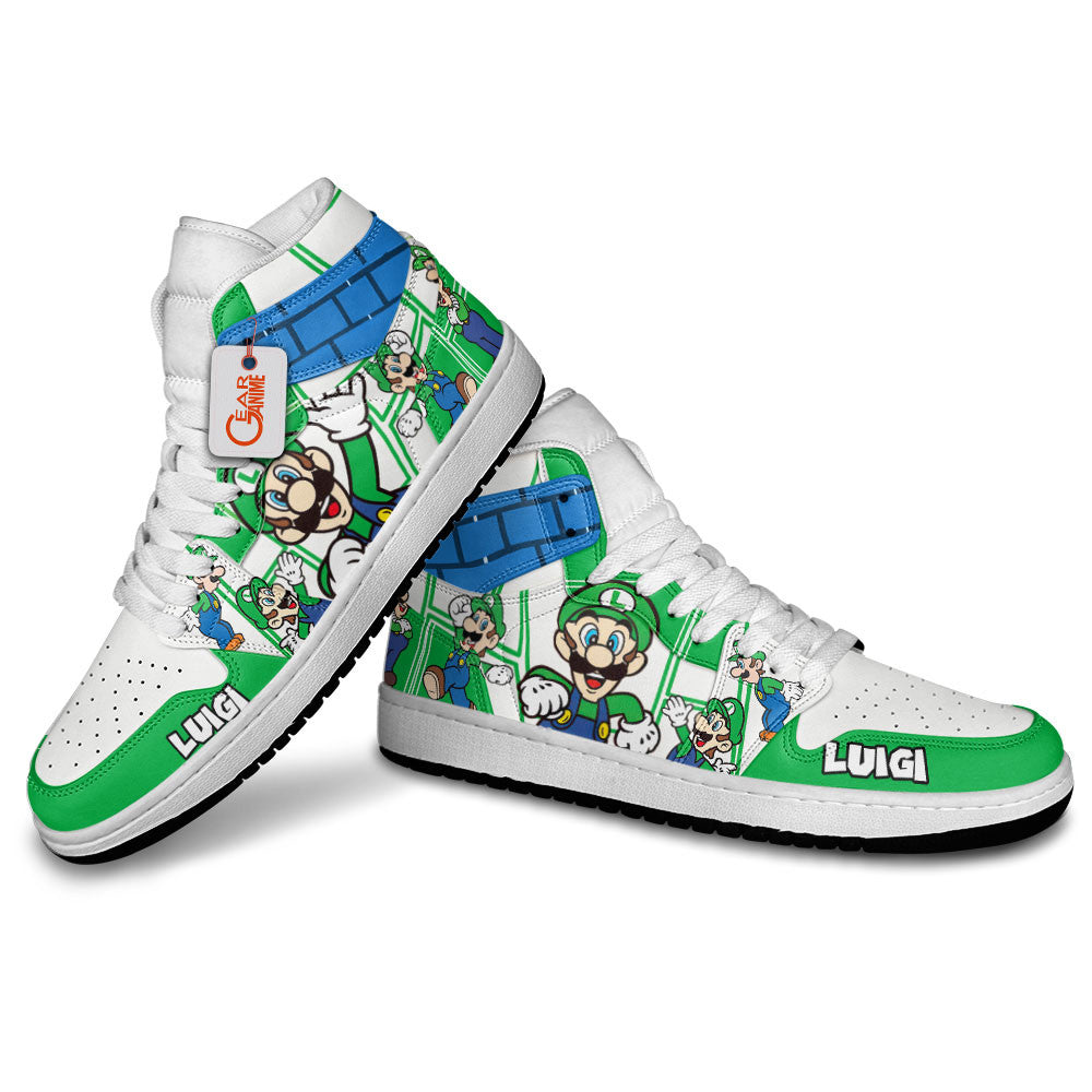 Luigi High-Top Sneakers Custom Super Mario Custom Shoes