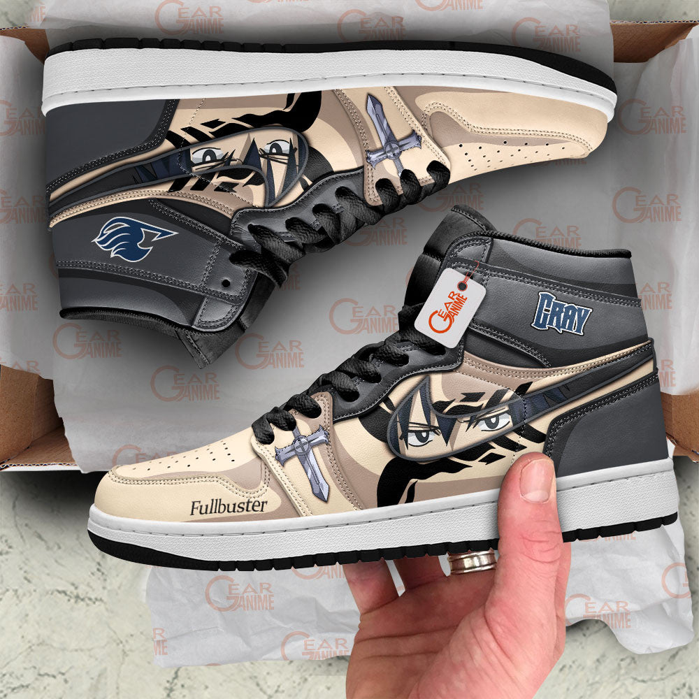 Gray Fullbuster Custom High-Top Sneakers - Personalized Name