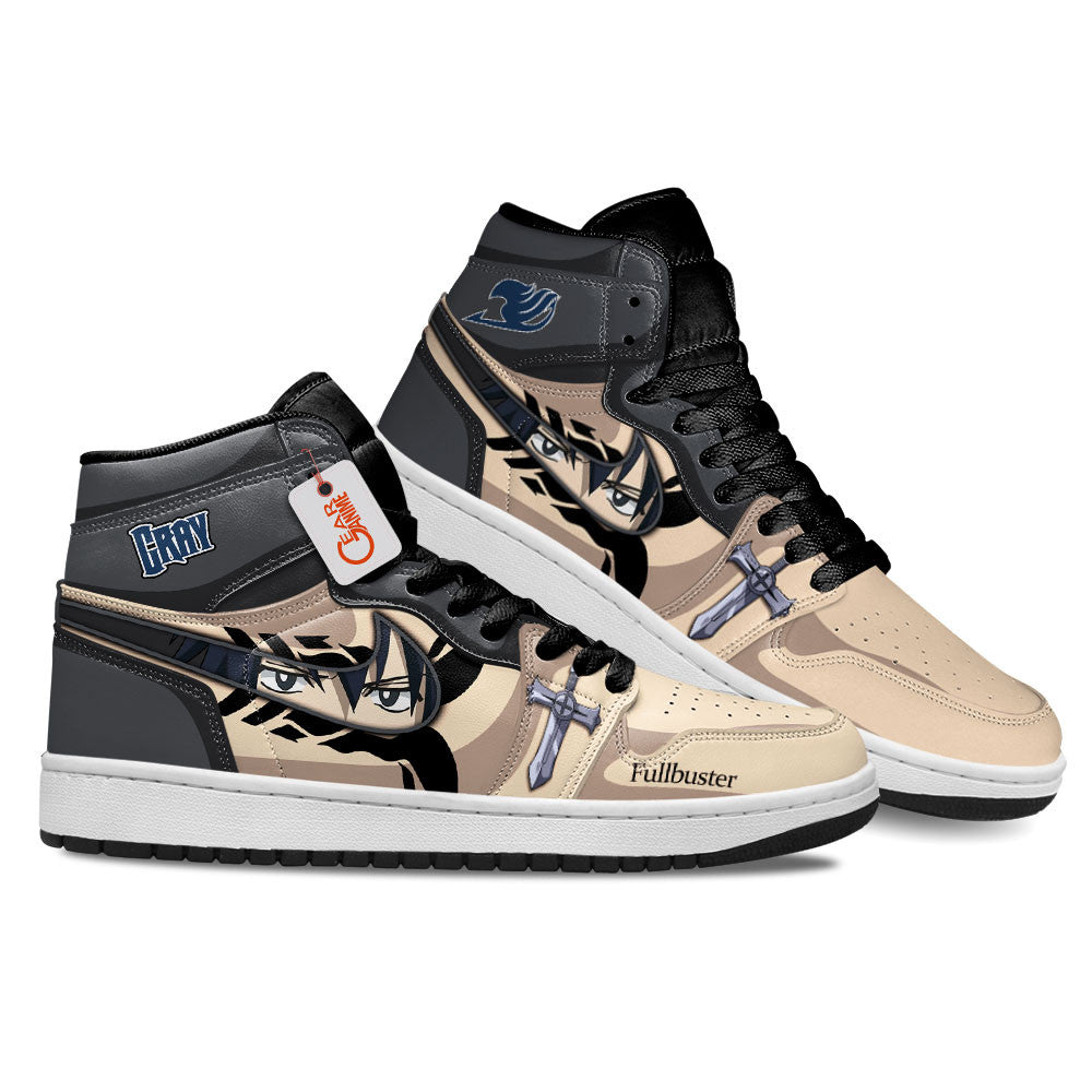 Gray Fullbuster Custom High-Top Sneakers - Personalized Name